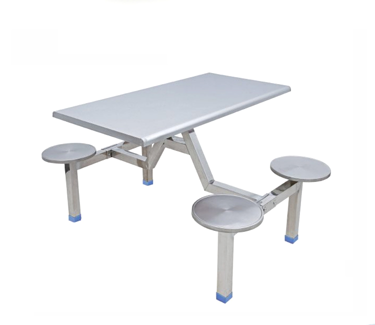 FH21-7901 不锈钢四位圆凳连体餐桌椅